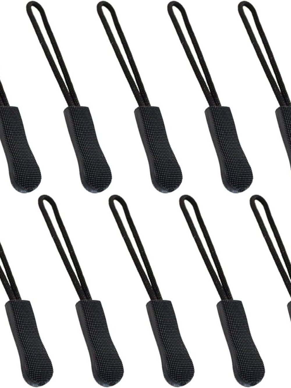 Zipper Pulls 10pcs Black Nylon Cord Zipper Pulls Fits/Zipper Fixer with Non-Slip